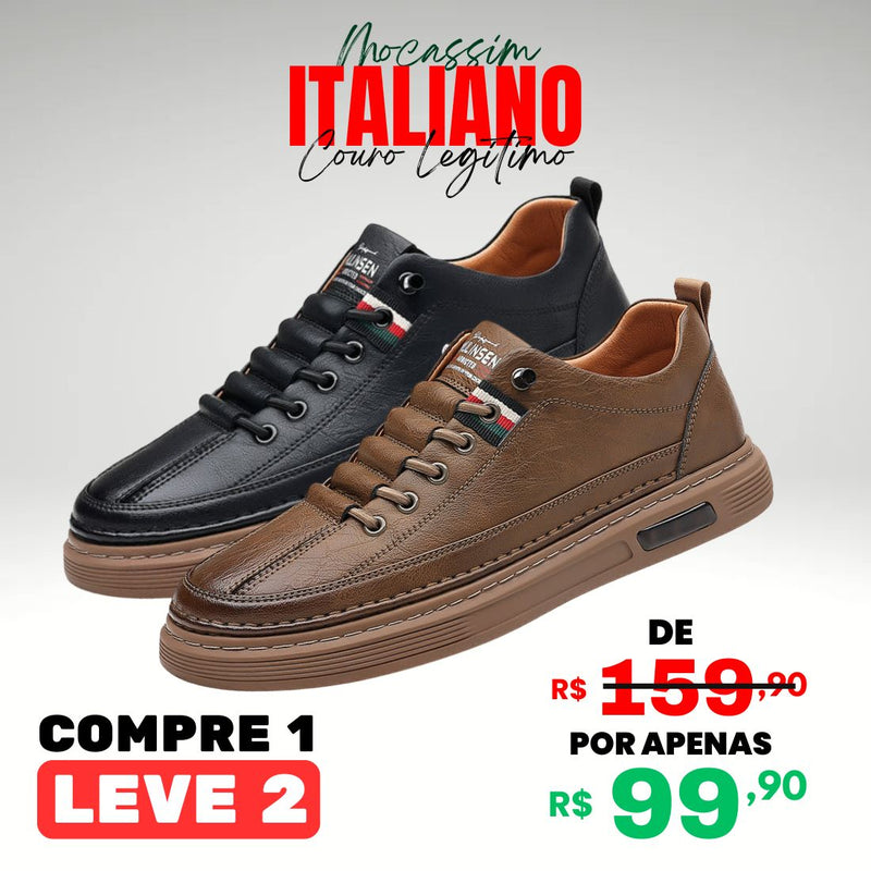 Kit 2 Tênis Ortopédico Italiano de Couro Legitimo (Cópia)